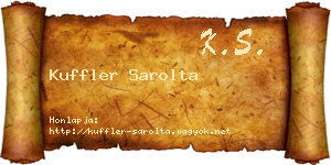 Kuffler Sarolta névjegykártya